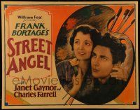 3d235 STREET ANGEL 1/2sh '28 close up of Janet Gaynor & Charles Farrell in artist's pallette, rare!