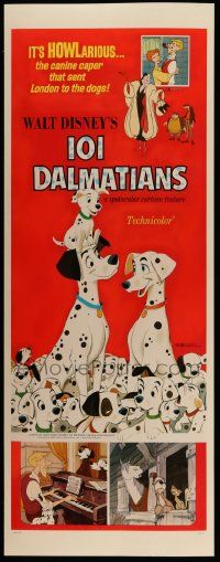 3d035 ONE HUNDRED & ONE DALMATIANS insert R69 most classic Walt Disney canine family cartoon!