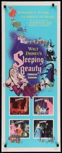 3d027 SLEEPING BEAUTY linen insert '59 Walt Disney cartoon fairy tale fantasy classic!
