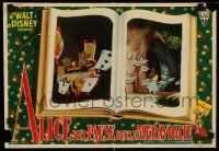 3d166 ALICE IN WONDERLAND Italian 13x19 pbusta '51 Disney cartoon classic, scenes w/cards & forest