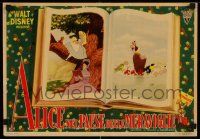 3d170 ALICE IN WONDERLAND Italian 13x19 pbusta '51 Disney cartoon scenes w/Alice in tree & dodo!