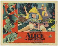 3d088 ALICE IN WONDERLAND LC #3 '51 Disney, great cartoon image of giant Alice in tiny house!