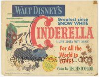 3d094 CINDERELLA TC '50 Disney's classic cartoon love story with music, greatest since Snow White!