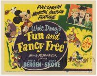 3d102 FUN & FANCY FREE TC '47 Disney, Mickey Mouse, Edgar Bergen, Charlie McCarthy, Mortimer Snerd