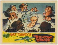 3d117 RELUCTANT DRAGON LC '41 doctor examines baby with calipers, Disney 1st cartoon/live action!