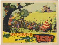 3d118 RELUCTANT DRAGON LC '41 crowd gathered outside dragon's lair, Disney 1st cartoon/live action!