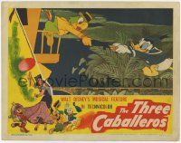 3d115 THREE CABALLEROS LC '44 Disney, Joe Carioca helps Donald Duck get on train with umbrella!