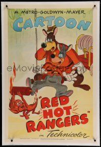 3d014 RED HOT RANGERS linen 1sh '47 Tex Avery's George & Junior are forest rangers chasing a flame!
