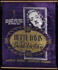 3d261 DARK VICTORY silk banner '39 Oscar winner Bette Davis in her greatest role, ultra rare!