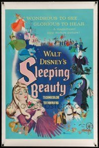 3d016 SLEEPING BEAUTY linen style A 1sh '59 Walt Disney cartoon fairy tale fantasy classic!