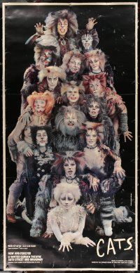3d285 CATS linen 41x83 stage play poster '90s Andrew Lloyd Webber's classic Broadway musical!