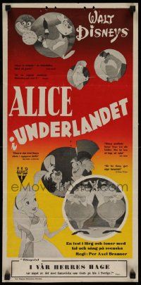 3d182 ALICE IN WONDERLAND Swedish stolpe '51 Walt Disney Lewis Carroll classic, different art!