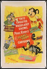 3d020 THIS THEATER REGULARLY SHOWS PAUL TERRY'S TERRY-TOON CARTOONS linen 1sh '50 Mighty Mouse!