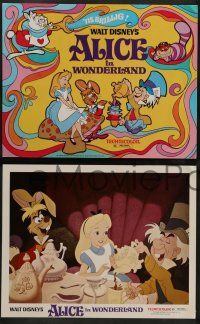 3d120 ALICE IN WONDERLAND 8 LCs R74 Disney cartoon classic, psychedelic art on the title card!