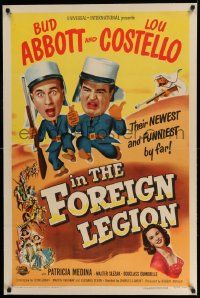 3f115 ABBOTT & COSTELLO IN THE FOREIGN LEGION linen 1sh '50 great art of Bud & Lou as Legionnaires!