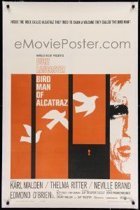 3f143 BIRDMAN OF ALCATRAZ linen 1sh '62 Burt Lancaster in John Frankenheimer's prison classic!