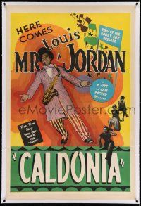 3f161 CALDONIA linen 1sh '45 Louis Jordan, King of the Bobby Sox Brigade, all-black musical, rare!