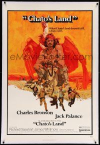 3f173 CHATO'S LAND linen 1sh '72 what Charles Bronson's land doesn't kill, he will, cool artwork!