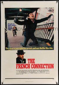 3f214 FRENCH CONNECTION linen int'l 1sh '71 Gene Hackman in movie chase climax, William Friedkin!