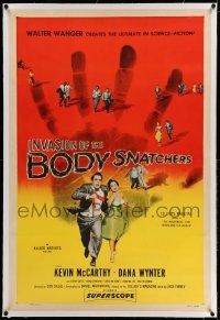 3f253 INVASION OF THE BODY SNATCHERS linen 1sh '56 classic horror, the ultimate in science-fiction!