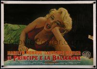 3f073 PRINCE & THE SHOWGIRL linen Italian photobusta '57 different c/u of sexiest Marilyn Monroe!