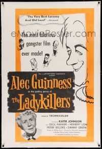 3f272 LADYKILLERS linen 1sh '56 art of Alec Guinness & gangsters + Katie Johnson, Ealing classic!