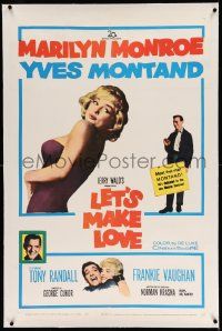 3f276 LET'S MAKE LOVE linen 1sh '60 great images of super sexy Marilyn Monroe & Yves Montand!