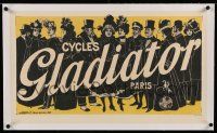3f024 CYCLES GLADIATOR linen 15x27 French advertising poster '10s great art of high society people!