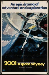 3g144 2001: A SPACE ODYSSEY style A 70mm 1sh '68 Stanley Kubrick, art of space wheel by Bob McCall!