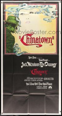 3g140 CHINATOWN int'l 3sh '74 art of Jack Nicholson & Faye Dunaway by Jim Pearsall, Roman Polanski