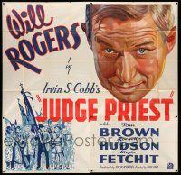 3g137 JUDGE PRIEST 6sh R37 John Ford, Will Rogers at his best, from a story by Irvin S. Cobb, rare!
