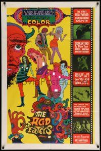 3g145 ACID EATERS 1sh '67 nude beach parties, LSD orgies & more, sexy psychedelic art, ultra rare!