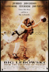 3g414 BIG LEBOWSKI DS 1sh '98 Coen Bros cult classic, Jeff Bridges bowling with Julianne Moore!