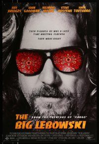 3g415 BIG LEBOWSKI int'l 1sh '98 Coen Brothers, great image of Jeff Bridges w/rug shown in shades!
