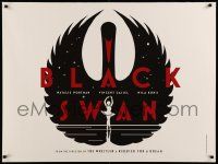 3g181 BLACK SWAN teaser DS British quad '10 Portman, cool art of white dancer in swan by La Boca!