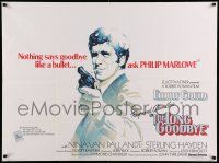 3g186 LONG GOODBYE British quad '73 cool Amsel art of Elliott Gould as Philip Marlowe, film noir!