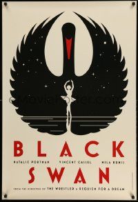 3g191 BLACK SWAN DS teaser English 1sh '10 Natalie Portman, white dancer in swan art by La Boca!
