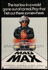 3g108 MAD MAX English 1sh '79 art of Mel Gibson & car, George Miller Australian action classic!