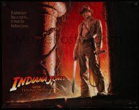 3g389 INDIANA JONES & THE TEMPLE OF DOOM 1/2sh '84 adventure is Ford's name, Bruce Wolfe art!