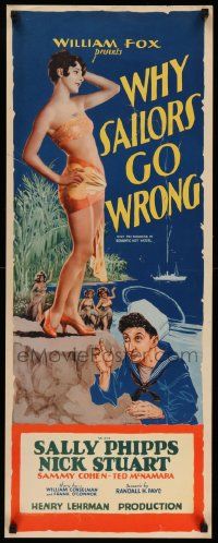 3g406 WHY SAILORS GO WRONG insert '28 Jewish stowaway Cohen in Pago Pago, sexy Sally Phipps, rare!
