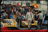 3g313 LE MANS Japanese 27x41 '71 cool different image Steve McQueen photographed by race cars!