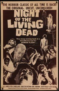 3g161 NIGHT OF THE LIVING DEAD 1sh R69 classic is back, uncut & uncensored, different variation!