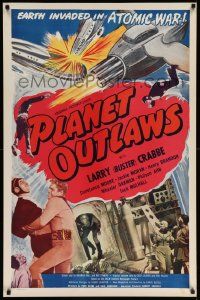 3g435 PLANET OUTLAWS 1sh '53 Buck Rogers serial repackaged as a feature with new footage!
