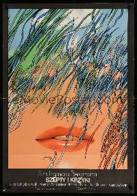 3g286 CRIES & WHISPERS Polish 27x38 '74 Ingmar Bergman, incredible different art by Swierzy!