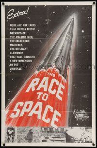 3g164 RACE TO SPACE 1sh '59 narrated by Mike Wallace, about the U.S./Russian race to be the first!