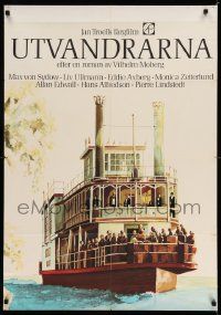 3g207 EMIGRANTS Swedish '71 Liv Ullmann, Max Von Sydow, Jan Treoll, great art of riverboat!