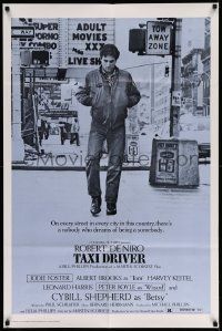 3g170 TAXI DRIVER 1sh '76 Robert De Niro, Martin Scorsese, like int'l, but with ratings, rare!