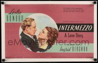 3g008 INTERMEZZO trade ad '39 romantic close up of pretty Ingrid Bergman & Leslie Howard!
