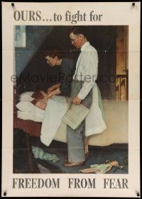 3g349 NORMAN ROCKWELL WAR POSTERS set of 4 29x40 WWII posters '43 The Four Freedoms, rare full set!
