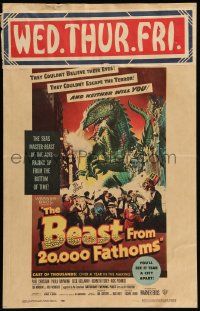 3g037 BEAST FROM 20,000 FATHOMS WC '53 Ray Bradbury's tale of the sea's master-beast of the ages!
